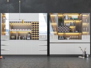 现代装饰灯带的酒柜3d模型 现代装饰灯带的酒柜