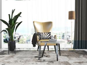 现代真皮休闲椅子