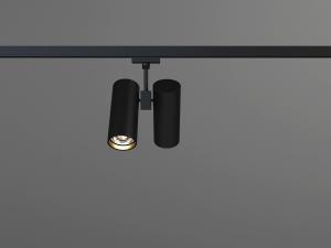 现代黑色金属轨道筒灯射灯