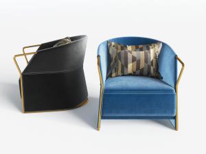 现代金属扶手单人沙发3d模型 现代金属扶手单人沙发