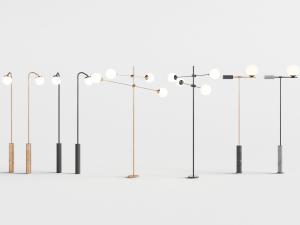 现代轻奢白色球形灯罩落地灯