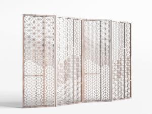 现代轻奢花朵图案的金属屏风