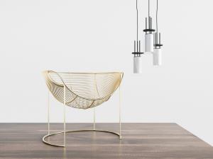 现代轻奢半圆形休闲椅子