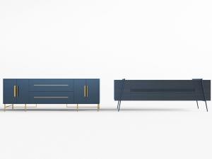 现代轻奢蓝色电视柜