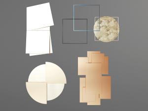 现代抽象几何造型的墙饰挂件