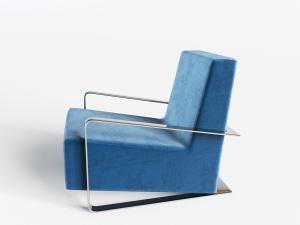 现代蓝色单人沙发3d模型 现代蓝色单人沙发