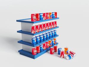 百货超市饮料货架摆台3d模型 百货超市饮料货架摆台