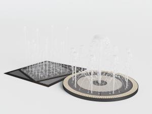 现代喷泉水景景观小品