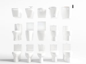 现代白色陶瓷马桶3d模型 现代白色陶瓷马桶