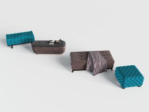 简欧布艺软包沙发凳