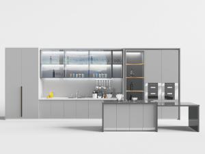 现代整体橱柜水吧台