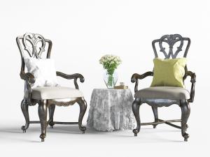 欧式实木雕花休闲椅子