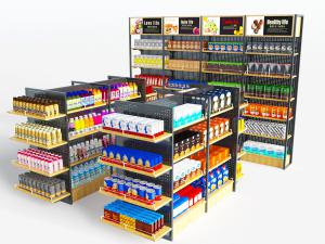 超市金属零食饮料货架展架3d模型 超市金属零食饮料货架展架