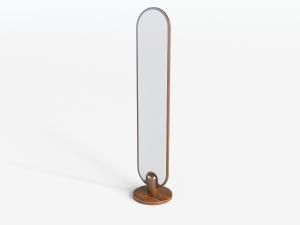 北欧实木边框的椭圆形穿衣镜3d模型 北欧实木边框的椭圆形穿衣镜