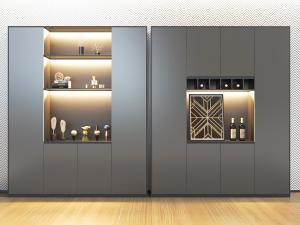 现代灰色半开放式装饰柜