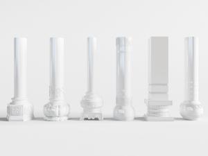 中式圆形方形柱子