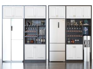 北欧嵌入电冰箱的酒柜3d模型 北欧嵌入电冰箱的酒柜