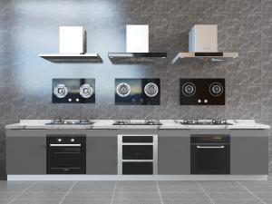 现代集成灶燃气灶和抽油烟机厨房电器