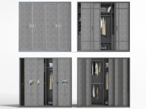 中式双开门推拉门衣柜