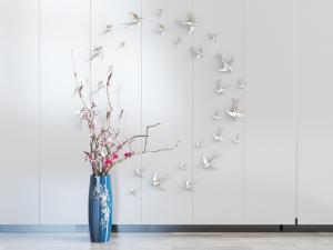 中式陶瓷花瓶花卉背景墙