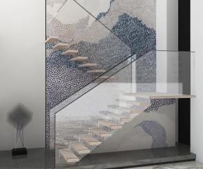 现代立体装饰画背景墙的旋转楼梯3d模型 现代立体装饰画背景墙的旋转楼梯