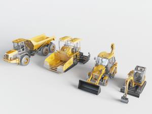 现代翻斗车铲车挖掘机工程车