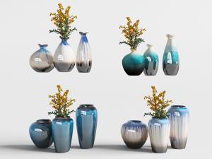 中式陶瓷花瓶花卉