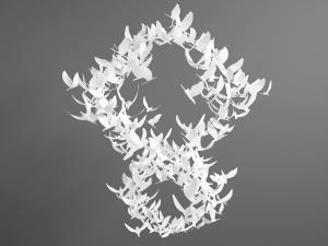 现代飞鸟拼接8字形墙饰挂件