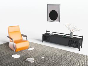 新中式休闲沙发椅子、玄关柜3d模型 新中式休闲沙发椅子、玄关柜