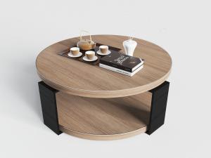 新中式圆形实木茶几