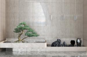 中式松树假山景观小品