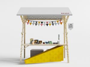 现代实木架饮料食品料理台3d模型 现代实木架饮料食品料理台