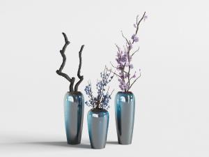 中式陶瓷花瓶干枝