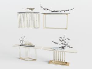 新中式端景台3d模型 新中式端景台