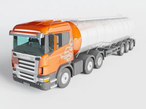 现代大型油罐汽车3d模型 现代大型油罐汽车