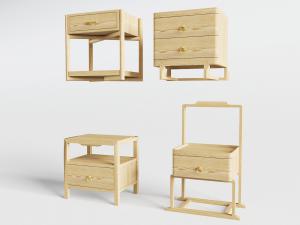 中式实木床头柜