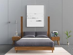 北欧实木双人床床头柜