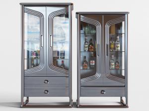 新中式实木酒柜3d模型 新中式实木酒柜