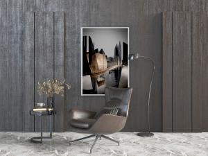 现代休闲椅子边几