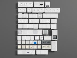 现代方形插座开关3d模型 现代方形插座开关