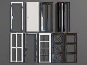 现代黑色平开门折叠门