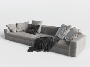 现代布艺多人沙发3d模型 现代布艺多人沙发