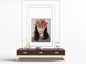 现代红色电视柜