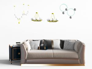 新中式多人沙发3d模型 新中式多人沙发