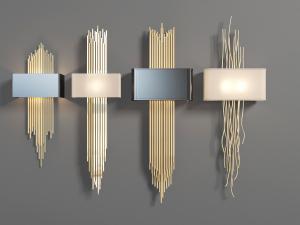 新中式管状金属装饰的壁灯