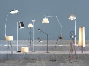 北欧细金属可调弯度的落地灯