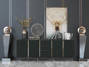 现代轻奢玄关柜边柜装饰品摆件