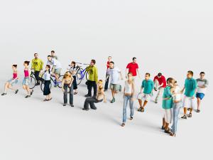 不同姿态的男人女人3d模型 不同姿态的男人女人