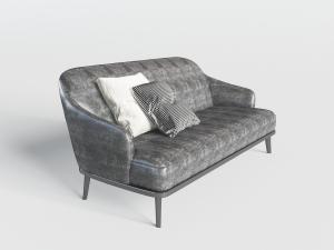 现代灰色多人沙发3d模型 现代灰色多人沙发