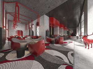 后现代餐馆饭店就餐区